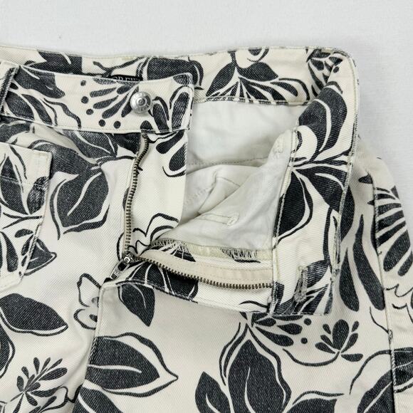 J Crew Womens Tropical Berry Block Print Patch Pocket Denim Short Size 0 Black - Picture 3 of 12